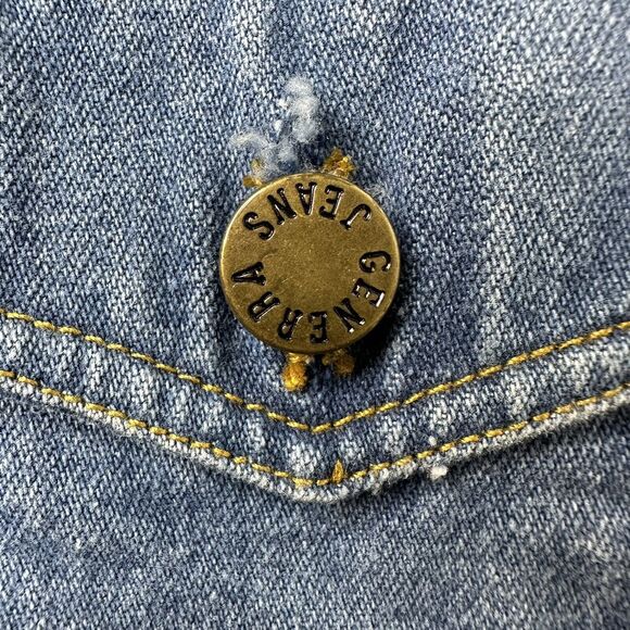 Vintage Hand Painted‎ Denim Vest Womens Size M Forest Stars Generra Art To Wear - Picture 6 of 16